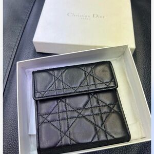 Dior Quilted Black Leather Card Holder
